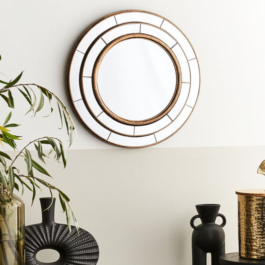 Home Gold Round Wall Mirror 40cm Diameter