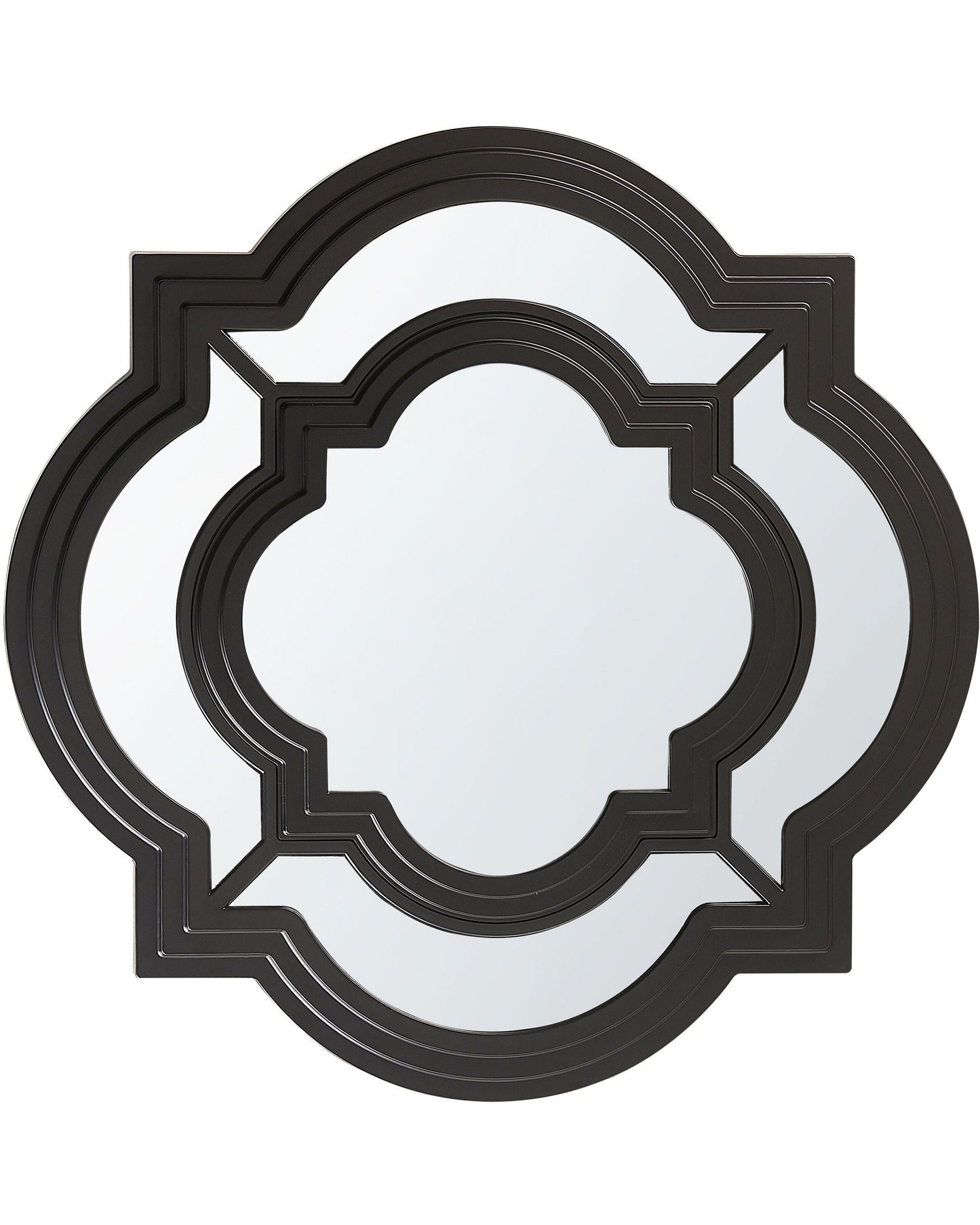 Irregular Black Frame Wall Mirror 51cm Modern Decor