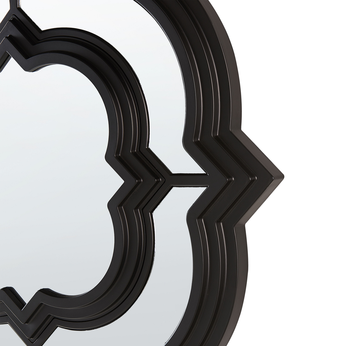 Irregular Black Frame Wall Mirror 51cm Modern Decor