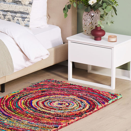 Handwoven Multicolor Cotton Area Rug 80 x 150cm