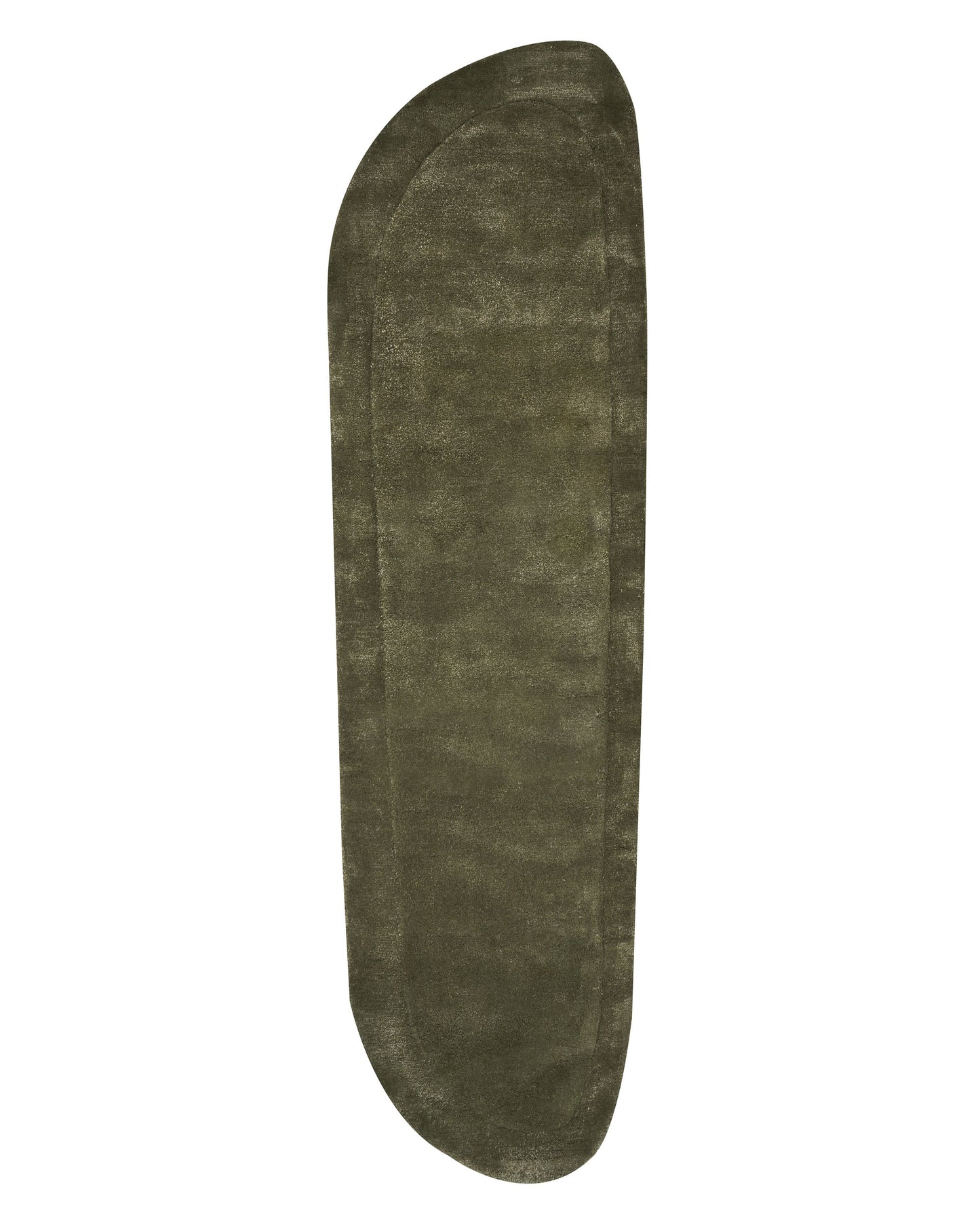 Dark Green Area Rug 80 x 250cm Hand Tufted Viscose Wool