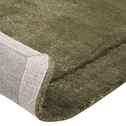 Dark Green Area Rug 80 x 250cm Hand Tufted Viscose Wool