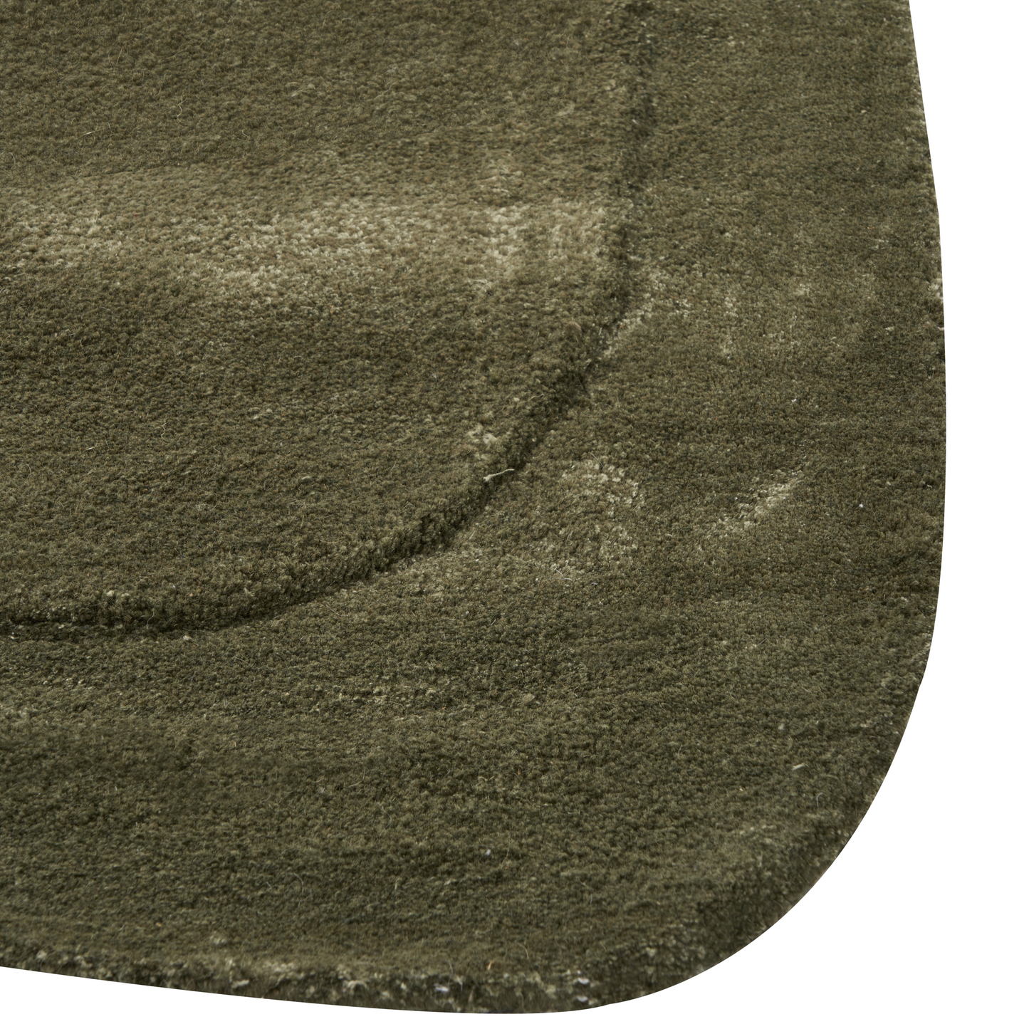 Dark Green Area Rug 80 x 250cm Hand Tufted Viscose Wool