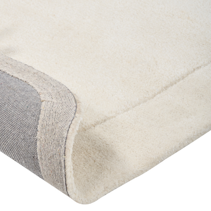 Hand Tufted Area Rug Light Beige Viscose Wool 80 x 250 Modern