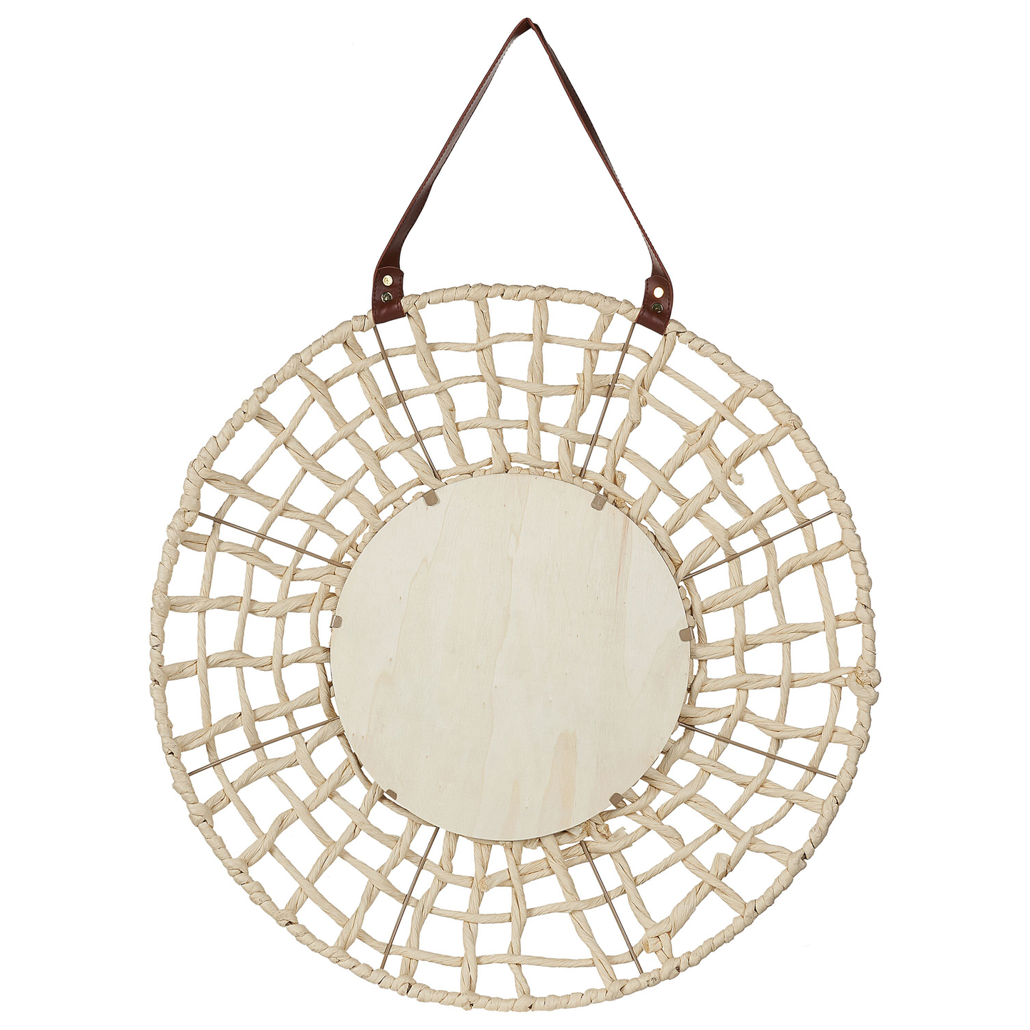 Wall Hanging Mirror With Rope Frame Rustic Modern Decor