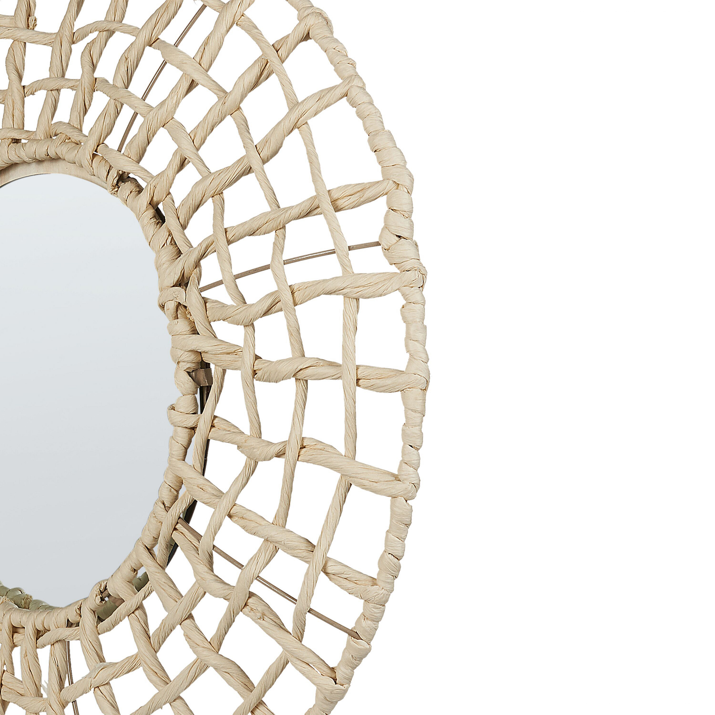 Wall Hanging Mirror With Rope Frame Rustic Modern Decor