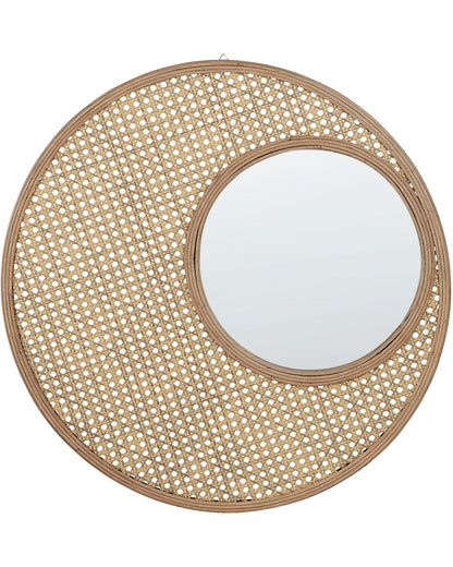 Wall Hanging Mirror Bamboo Frame Rattan Rustic Modern