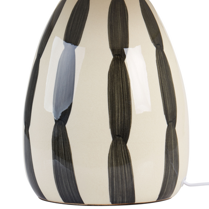 Luma Home Table Lamp Beige and Black Ceramic 41cm White Cone Shade