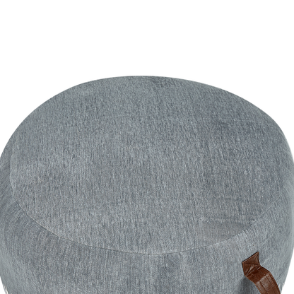 Pouffe White Grey Cotton 50 x 30cm Gradient Print Handmade