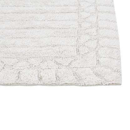 Bath Mat Beige Cotton 60 x 90cm Geometric Pattern Modern