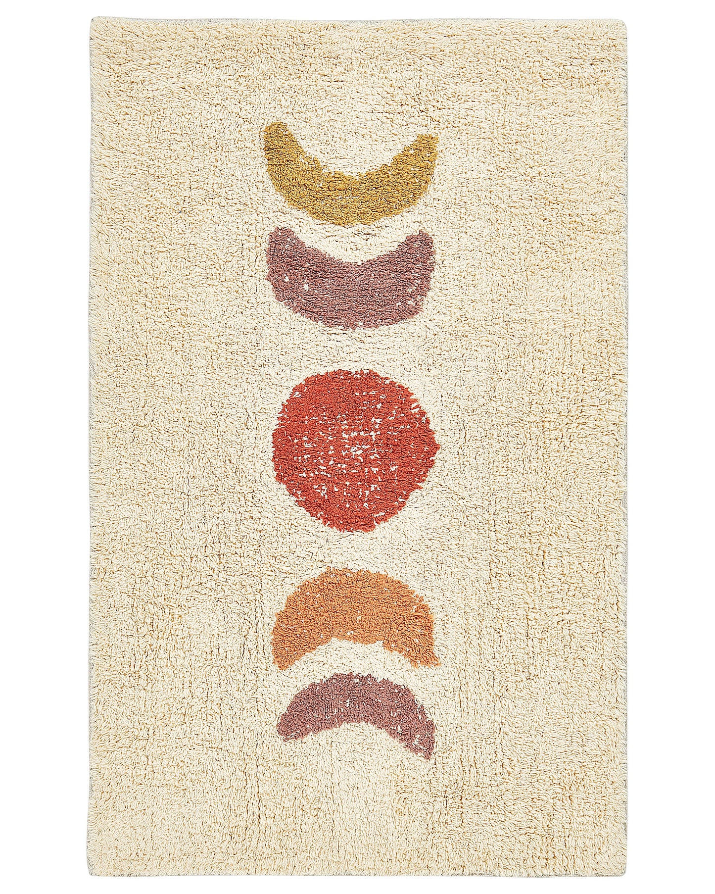 Beige Cotton Bath Mat 50 x 80 Modern Rectangular Rug
