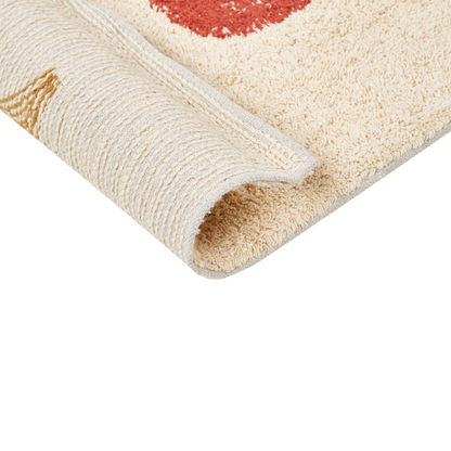 Beige Cotton Bath Mat 50 x 80 Modern Rectangular Rug