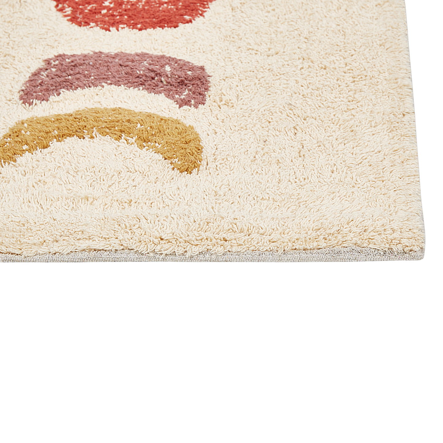Beige Cotton Bath Mat 50 x 80 Modern Rectangular Rug