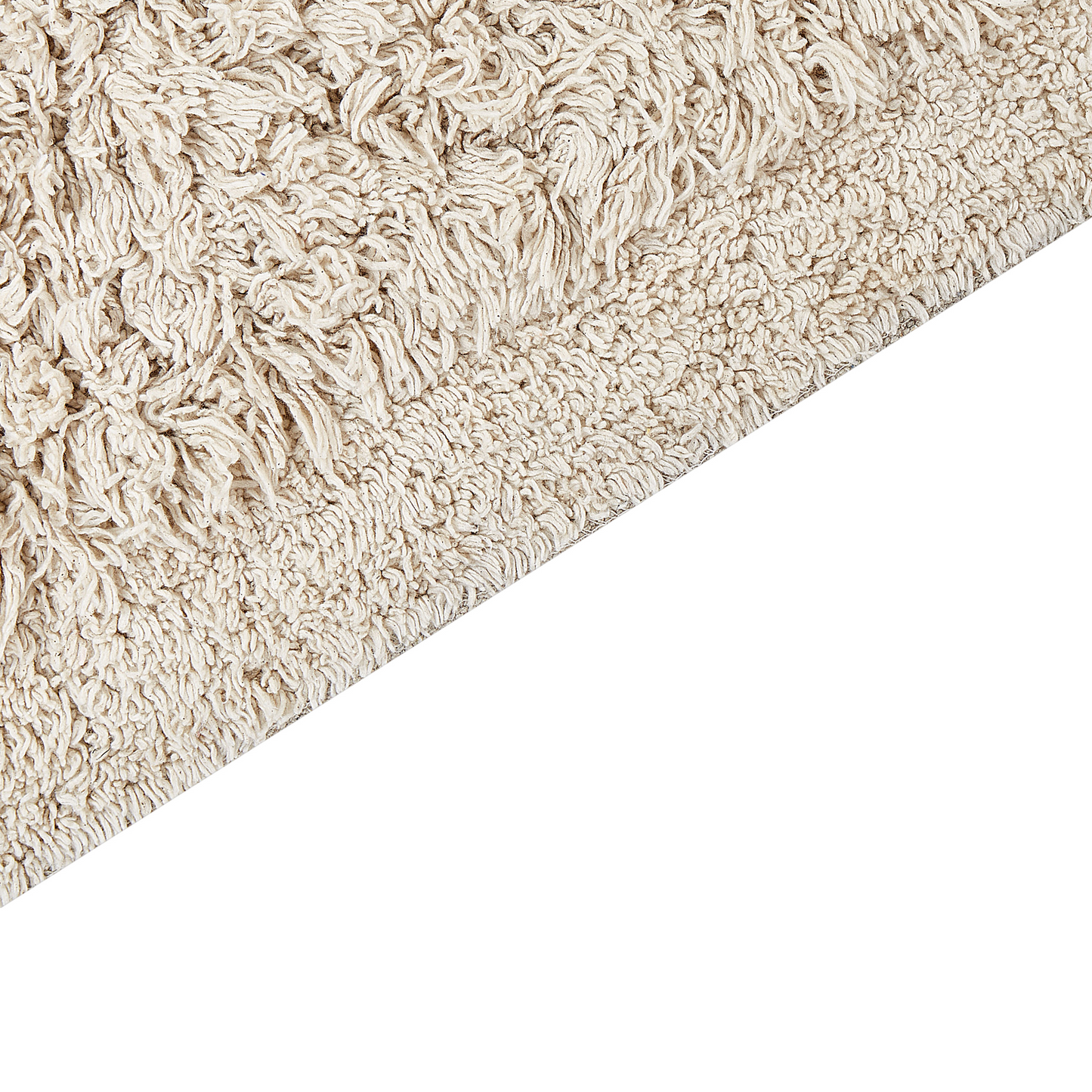 Bath Mat Beige 50 x 80cm Rectangular With Decorative Tassels Modern Design