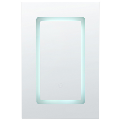 Bathroom Mirror Cabinet With LED 40 x 60cm Black Glass