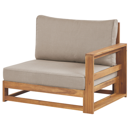Acacia Outdoor Corner Sofa Set With Coffee Table 5 Seater Light Brown
