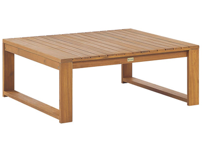 Garden Coffee Table Light Certified Acacia Wood 90 x 75cm Outdoor Patio