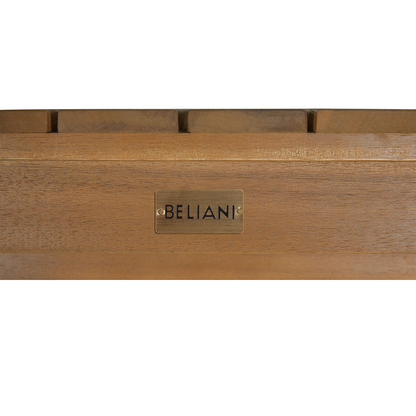 Garden Coffee Table Light Certified Acacia Wood 90 x 75cm Outdoor Patio