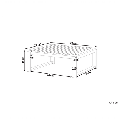 Garden Coffee Table Light Certified Acacia Wood 90 x 75cm Outdoor Patio