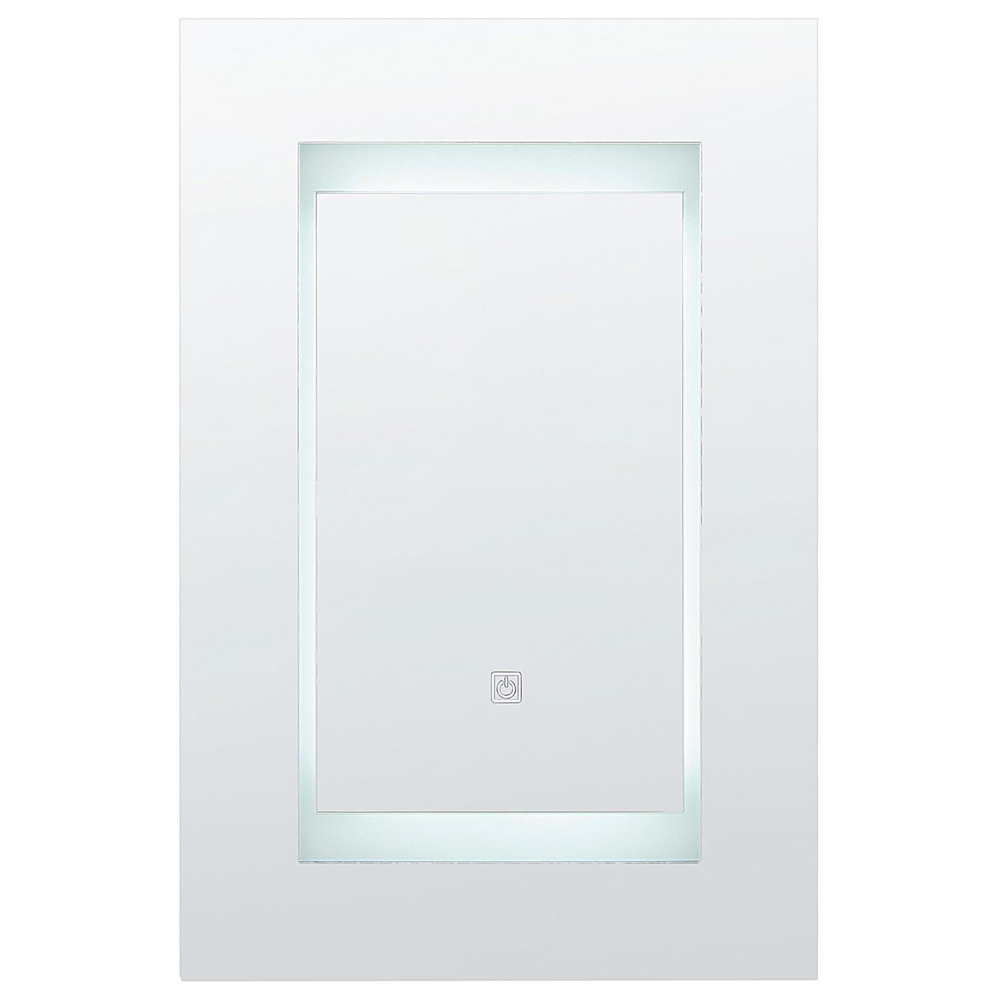 Luxor Bathroom Mirror Cabinet Black Glass LED 40 x 60cm Modern