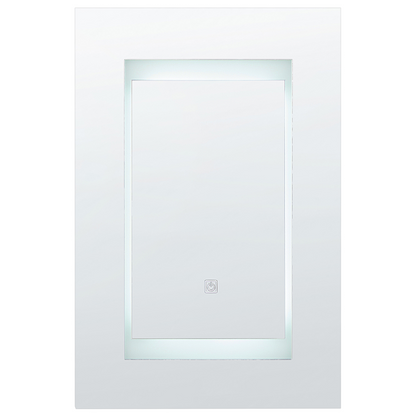 Luxor Bathroom Mirror Cabinet Black Glass LED 40 x 60cm Modern