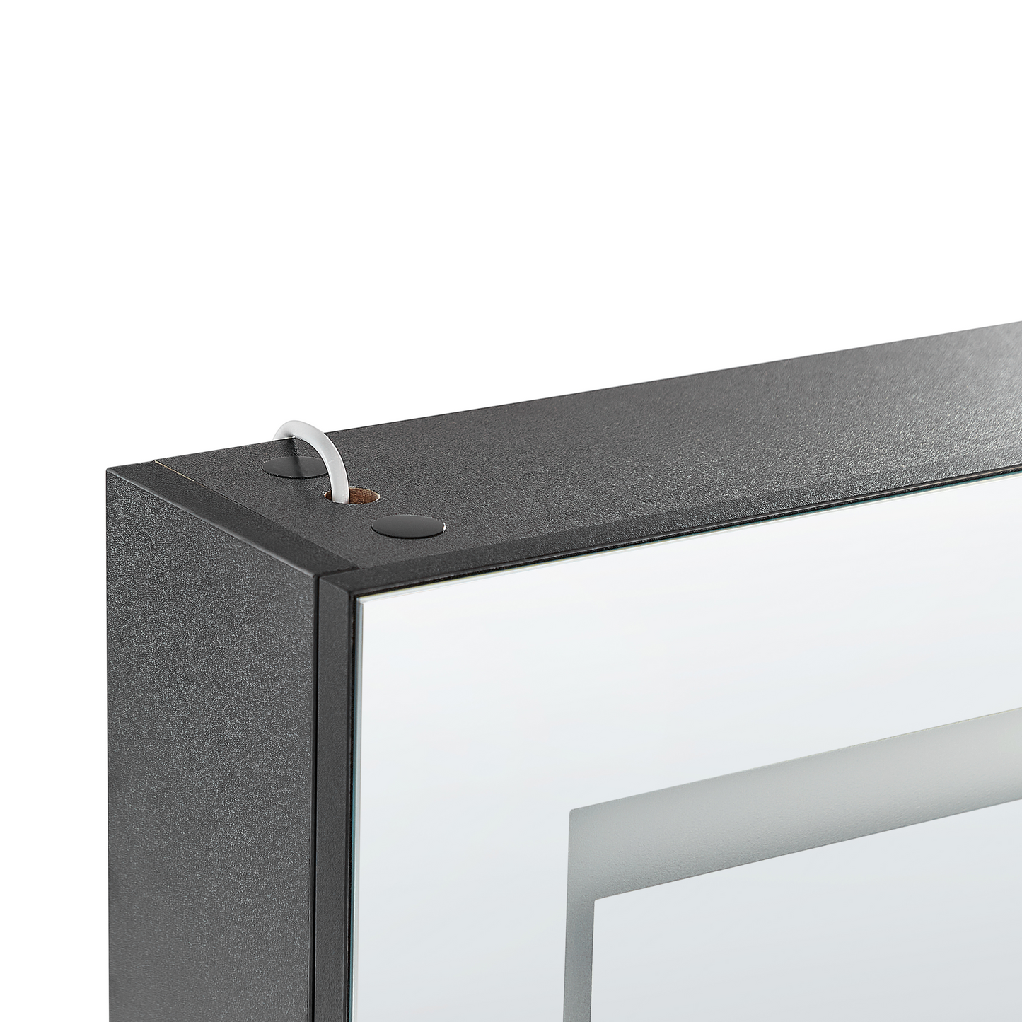 Luxor Bathroom Mirror Cabinet Black Glass LED 40 x 60cm Modern