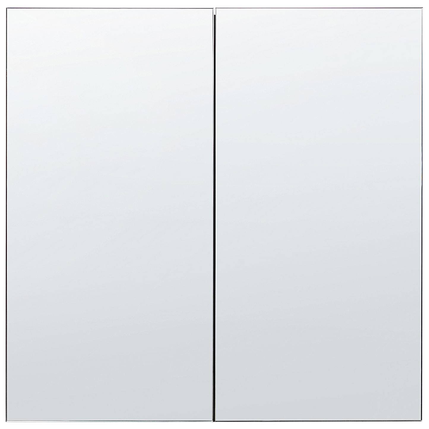 Handleless Black Plywood Bathroom Mirror Cabinet 60 By 60cm Hanging 2 Door