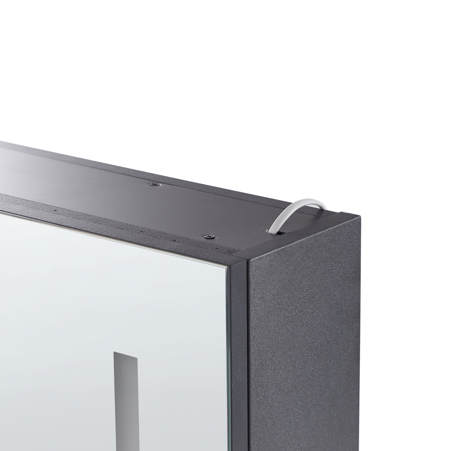 Bath Mirror Cabinet Black Plywood 60 x 60cm LED 2 Door