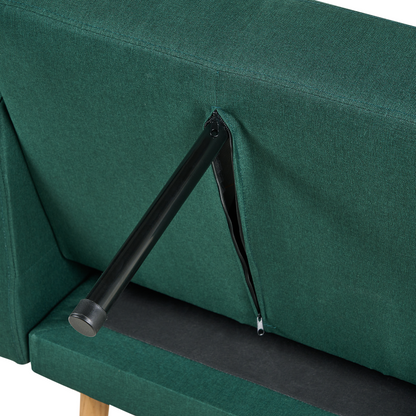 Armchair Green Fabric With Wooden Legs Modern Minimalist