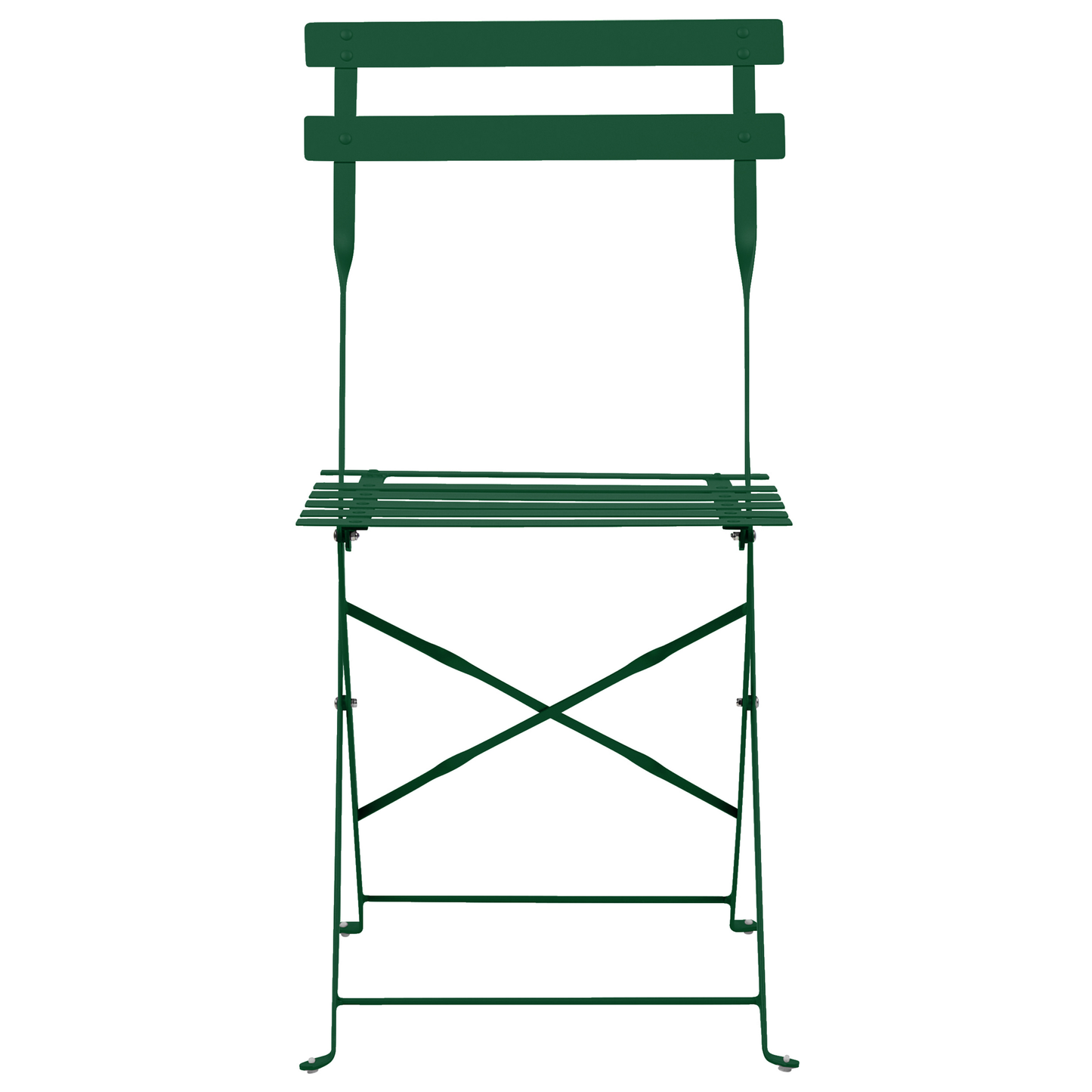 Dark Green Bistro Set 3 Piece Folding Outdoor Slatted Back