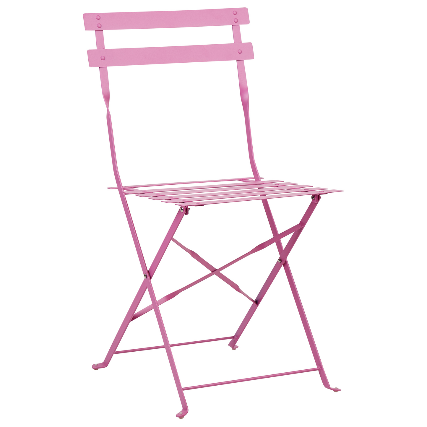 3 Piece Pink Metal Folding Bistro Set