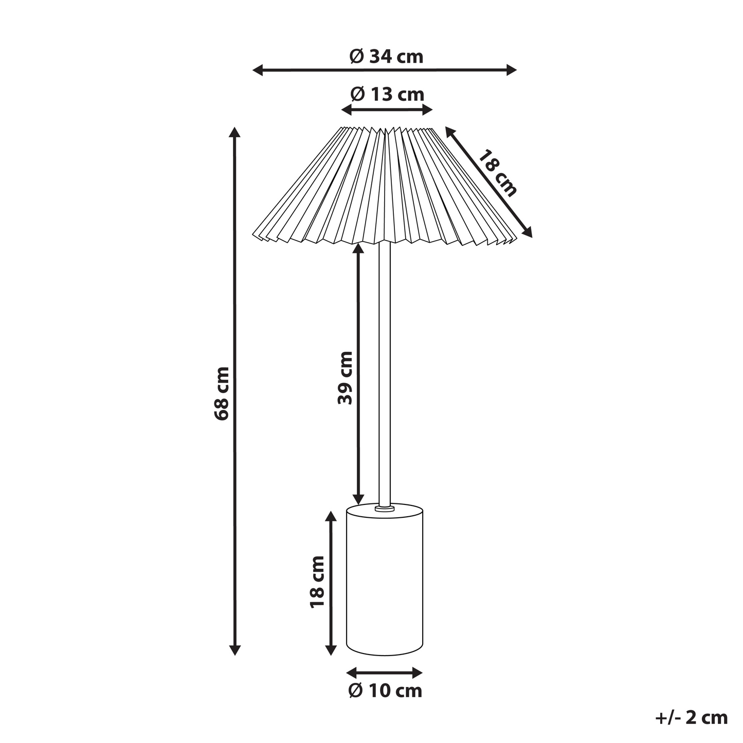 Bedside Lamp Adjustable Beige Shade Concrete Base 68cm