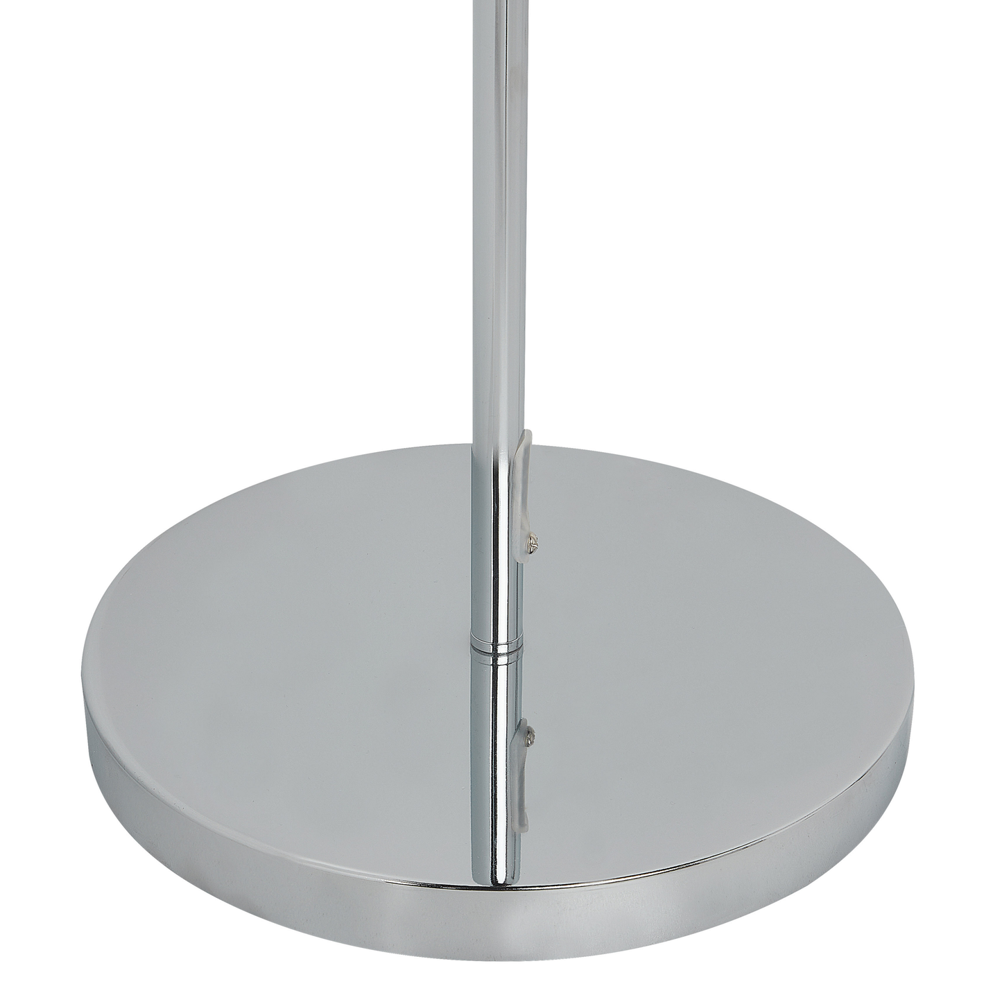 Floor Lamp Silver Black Metal Base Faux Silk Shade Modern