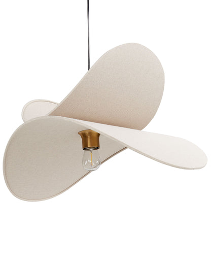 Linen Pendant Lamp Beige 105cm Open Bulb Modern