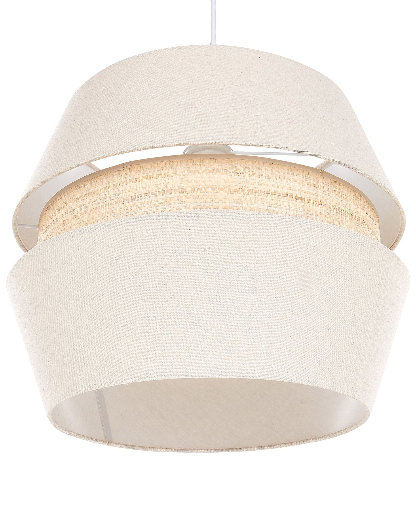 Beige Raffia Linen Pendant Lamp 122cm Modern Boho Hanging Light Fixture