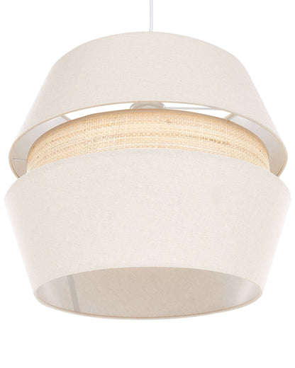 Beige Raffia Linen Pendant Lamp 122cm Modern Boho Hanging Light Fixture