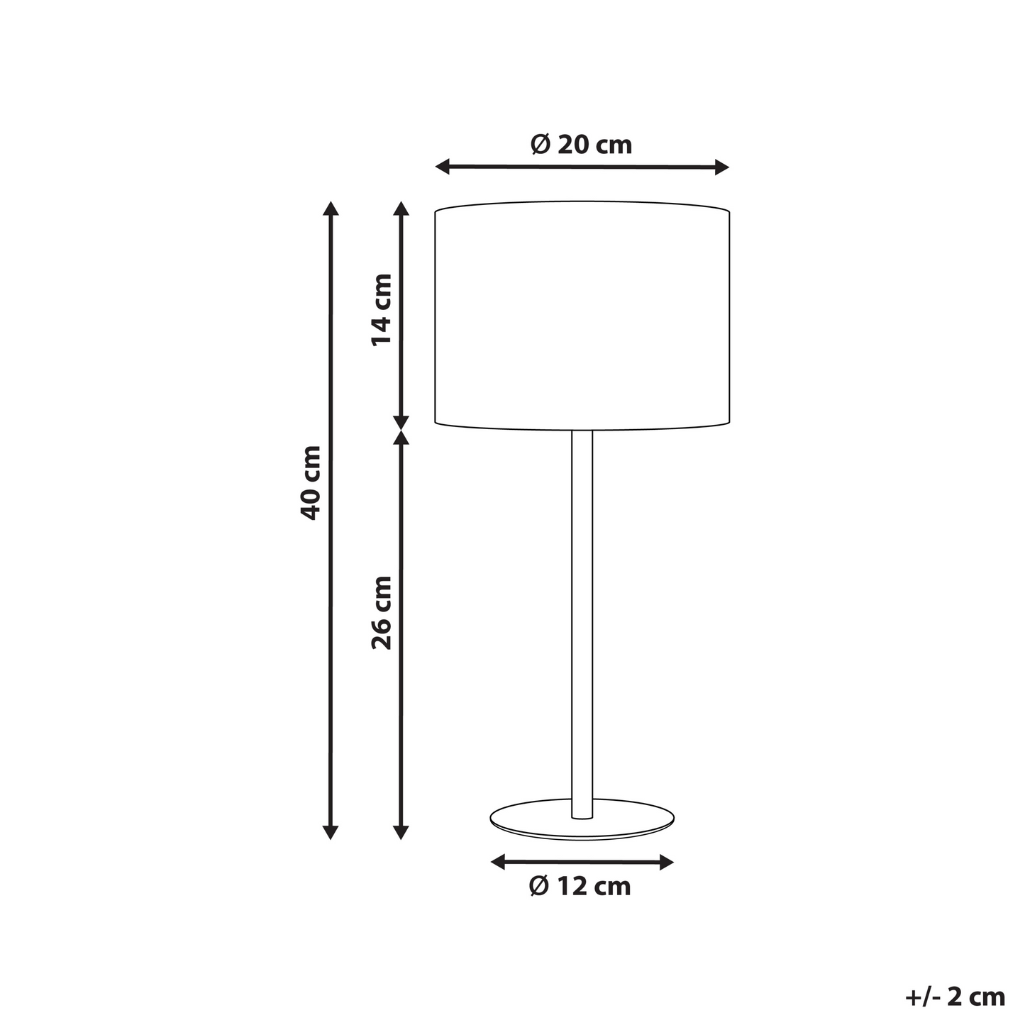 Boucle Drum Shade Bedside Table Lamp 40cm Metal Base
