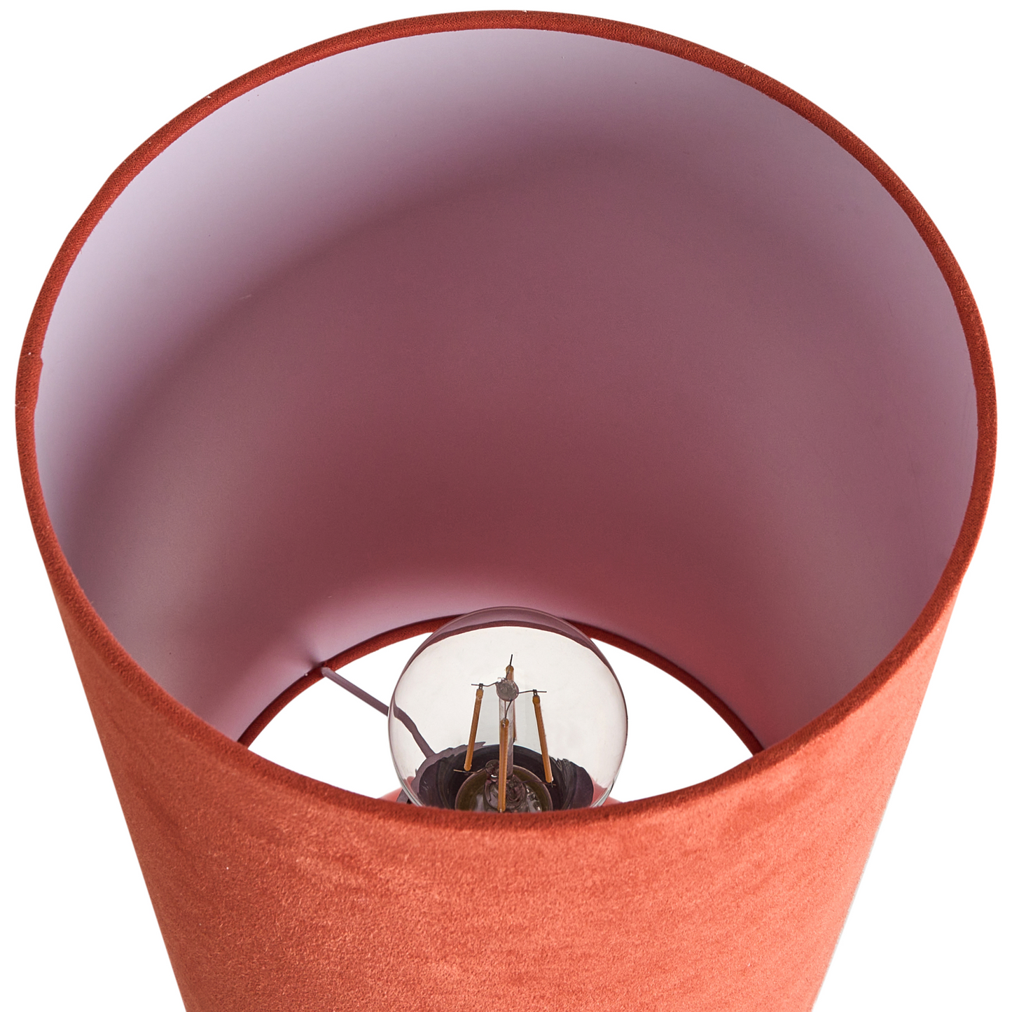 Bedside Table Lamp Red Ceramic Base With Faux Suede Shade 62cm Modern