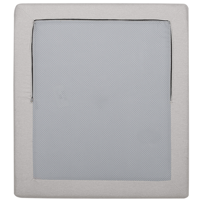 Sofa Pouffe Bed Light Grey Fabric Fold Out Single Sleeper