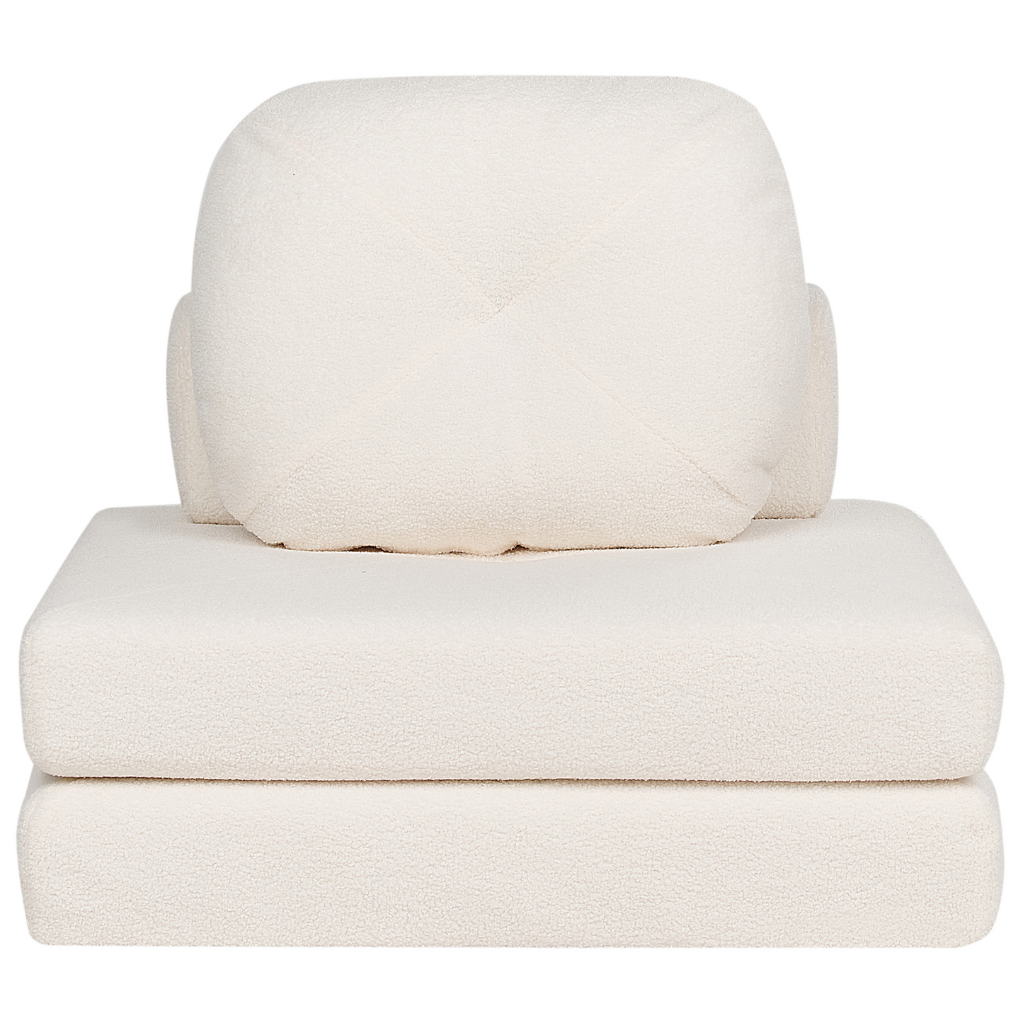 Sofa Pouffe Bed White Boucle Single Sleeper Foldout Chair