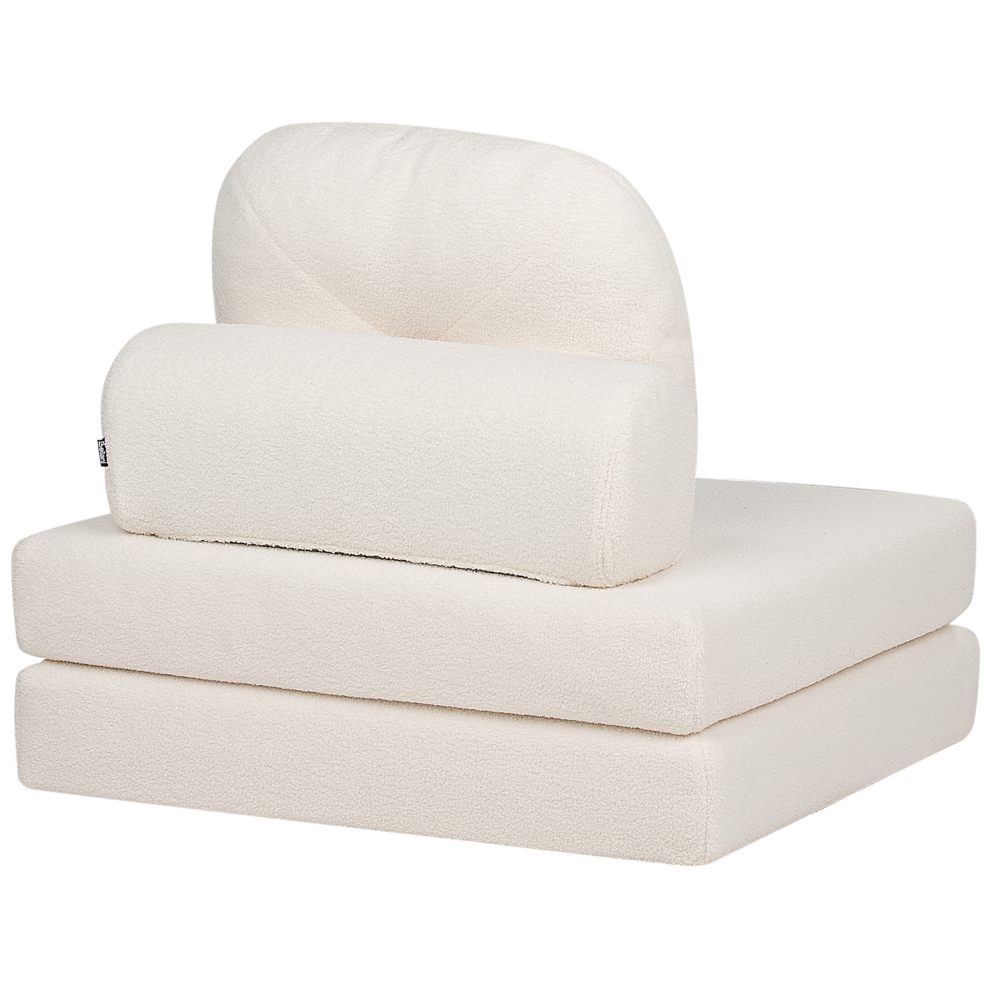 Sofa Pouffe Bed White Boucle Single Sleeper Foldout Chair