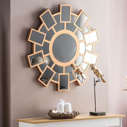 Sunburst Home Wall Mirror Gold 80cm Sunburst Frame Living Room