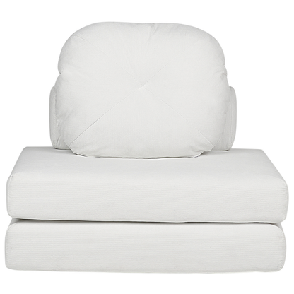 Sofa Pouffe Bed White Jumbo Cord Convertible Sleeper