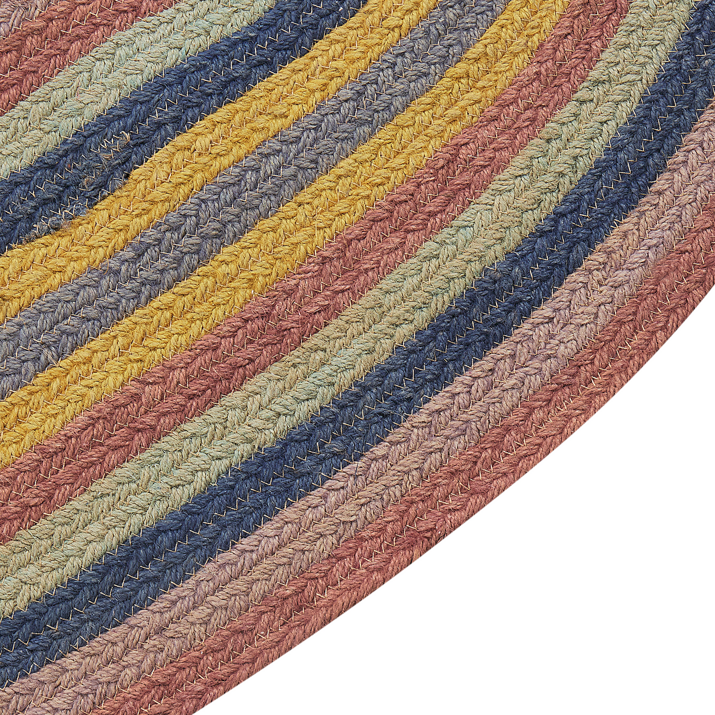 Kids Handwoven Jute Area Rug 70 X 100cm Oval Multicolour