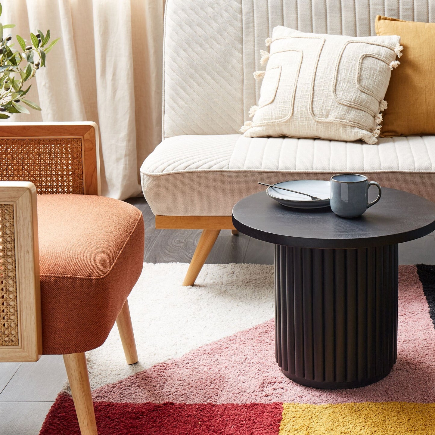 Mango Wood Coffee Table 50cm Natural Finish Modern Design