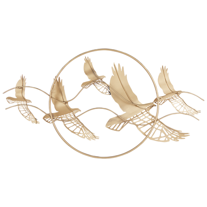 Multicolour Iron Bird Wall Sculpture Modern Abstract Glam Wall Decor For Living Room