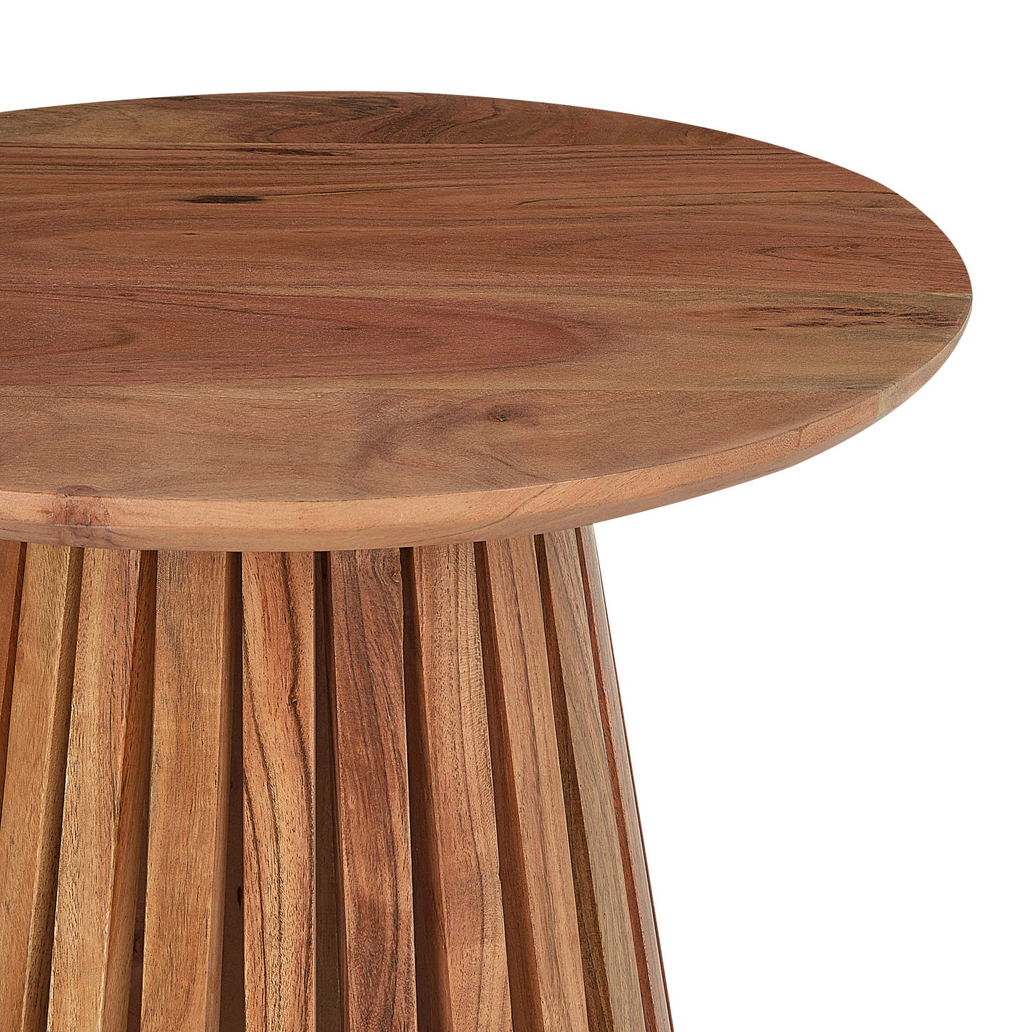 Aria Home Dark Brown Acacia Round Coffee Table Diameter 50cm Modern
