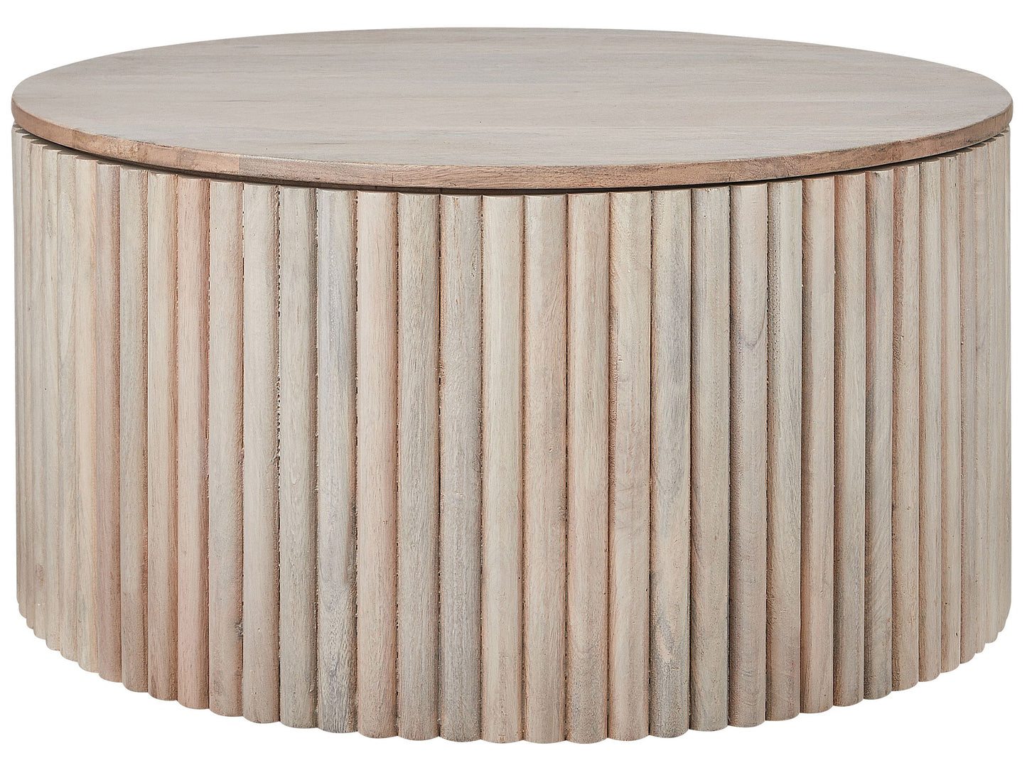 Mango Wood Co Coffee Table With Storage 70cm Light Mango Wood Finish Classic Modern Living Room