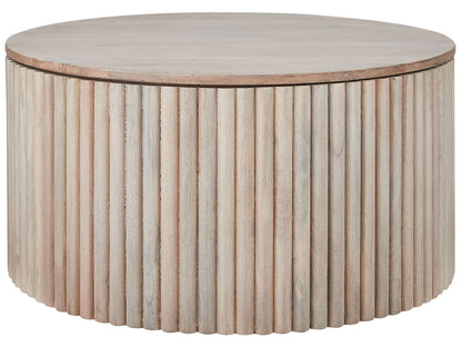 Mango Wood Co Coffee Table With Storage 70cm Light Mango Wood Finish Classic Modern Living Room