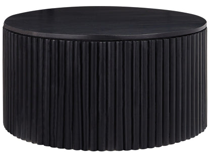 Black Mango Wood Coffee Table 70cm With Storage In Classic Modern Living Room Design